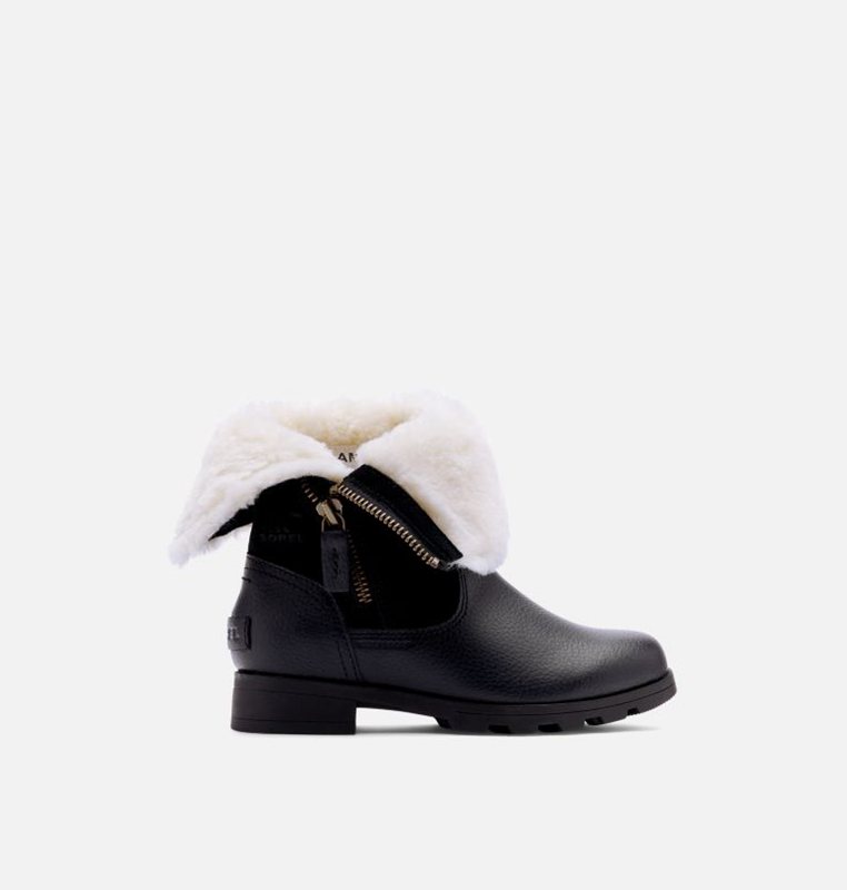 Sorel Barn Vinterkängor Svarta - Big Emelie™ Fold-Over - IAR-753809